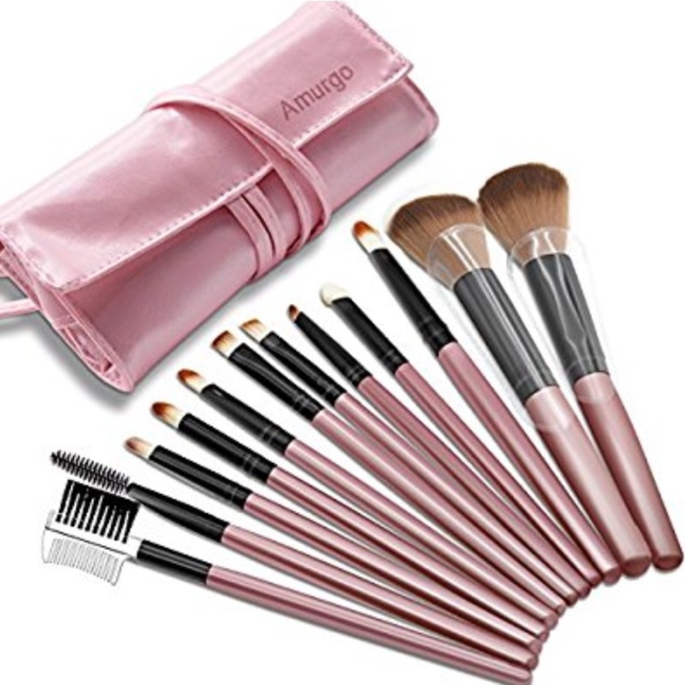 12 piece makeup brush set with case